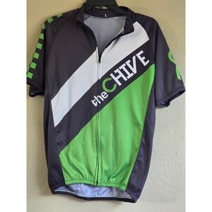 The Chive Mens Cycling Jersey Black Green KCCO Beer Full Zip Bike Shirt Large‎